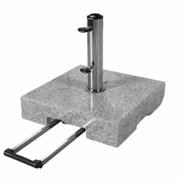 Doppler Active Trolley Granitsockel – 50 kg mit ausziehbarem Zuggriff und Rollen – Für Sonnenschirme – Rostfrei - 1