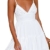 ECOWISH V Ausschnitt Kleid Damen Spitzenkleid Träger Rückenfreies Kleider Sommerkleider Strandkleider Weiß XL - 1