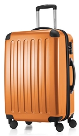 HAUPTSTADTKOFFER - Alex - 4 Doppel-Rollen Hartschalen-Koffer Koffer Trolley Rollkoffer Reisekoffer, TSA, 65 cm, 74 Liter, Orange - 1