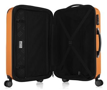 HAUPTSTADTKOFFER - Alex - 4 Doppel-Rollen Hartschalen-Koffer Koffer Trolley Rollkoffer Reisekoffer, TSA, 65 cm, 74 Liter, Orange - 6