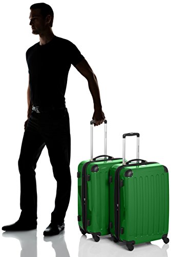 HAUPTSTADTKOFFER - Alex Kofferset - 2 x mittelgroßer Koffer Hartschalentrolley mit Erweiterung, 55 cm, 42 Liter, Grün - 6