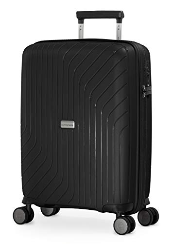 HAUPTSTADTKOFFER- TXL - leichtes Handgepäck, Kabinengepäck Hartschalen-Trolley aus robustem Polypropylen, Kabinentrolley 55 cm, 36 L, TSA-Schloss, Schwarz - 1