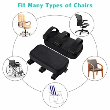 Healifty Armlehnen Polster - Memory Foam für Bürostuhl und Spielstuhl Armlehnen Bezüge Ergonomisch für Ellbogen und Unterarm Anti-Rutsch Unterseite (2PCS) - 3