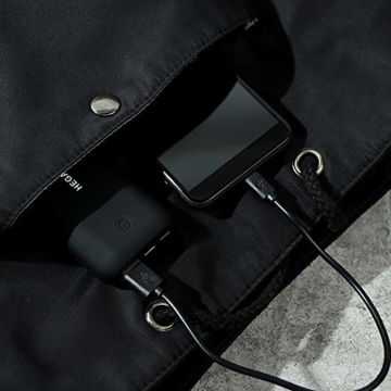 Heganus Powerbank 10000mAh, Mini Kompakte Externer Akku, Kleine und Leichter Power Bank mit Micro+USB C, Handy Ladegerät Leicht Compact Externer Batterie für iPhone,Samsung,Huawei,iPad (Schwarz) - 3