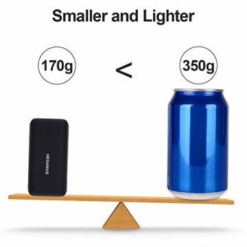 Heganus Powerbank 10000mAh, Mini Kompakte Externer Akku, Kleine und Leichter Power Bank mit Micro+USB C, Handy Ladegerät Leicht Compact Externer Batterie für iPhone,Samsung,Huawei,iPad (Schwarz) - 4