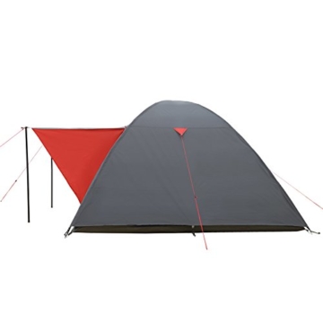JUSTCAMP Campingzelt Austin 4, Kuppelzelt, Doppelwandig, 4 Personen - grau, Iglu Zelt, Festival, Ausflug, Reise - 4