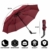 Newdora Regenschirm Taschenschirm Windproof sturmfest Auf-Zu Automatik 210T Nylon Umbrella wasserabweisend klein leicht kompakt 10 Ribs Reise Golfschirm mit Trockenbeutel(Weinrot) - 5