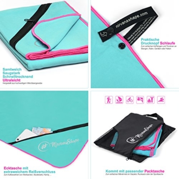 NirvanaShape ® Mikrofaser Handtücher | saugfähig, leicht, schnelltrocknend | Badehandtücher, Reisehandtücher, Sporthandtücher | Ideal für Reisen, Fitness, Yoga, Sauna - 3