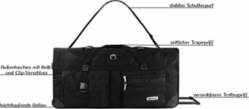 normani XXL Reisetasche mit Trolleyfunktion - 80, 100, 120 oder 150 Liter - mit 3 Rollen und 3 Verstärkungsstreben Größe 80 Liter - 7