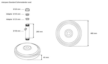 paramondo Sonnenschirm Schirmständer Standard rund, schwarz - 2