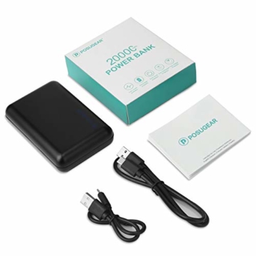 POSUGEAR Powerbank 20000mAh Quick Charge 3.0, Powerbank USB C PD 22.5W mit 3 Ausgängen Kompatibel mit Handy, Tablet, Laptop (Zwei Kabel-Type C & Micro) - 7