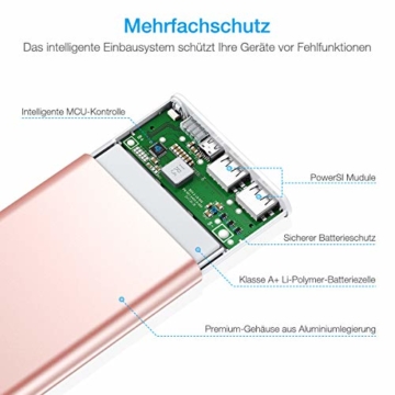 POWERADD Pilot 2GS Externer Akku 10000mAh, Powerbank mit 2 Output 5V/3,1A, Schnellladen Power Bank mit Alugehäuse Handy Ladegerät für iPhone, Samsung Galaxy, Huawei, iPad - 5