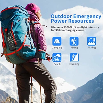 Powerbank Solar 26800mAh QI Wireless Solar Ladegerät mit 3 Eingangswege und 4 Geräte Ausgängen Max 5V/3.1A Solar Power Bank Externer Akku mit 18 LED Taschenlampe für Handys Outdoor Aktivitäten - 6