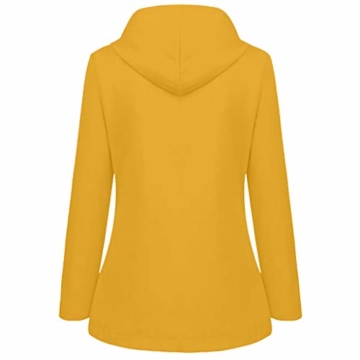 Regenmantel Damen Winterjacke Pumps Wintermantel Outdoor Plus Solide Wasserdichter Kapuzenjacke Regenjacke für Frauen Outdoorjacken Wanderjacke mit Kapuze Windproof Outwear Windbreaker - 3
