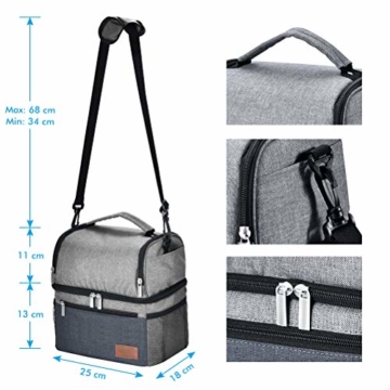 STNTUS INNOVATIONS Kühltasche, Kühltasche mit Kühlakkus, Lunchtasche, Kleine Kühltasche für Unterwegs, Picknicktasche, Isoliertasche, Meal Prep Tasche, Thermo Tasche Herren Damen, Brotzeittasche - 4