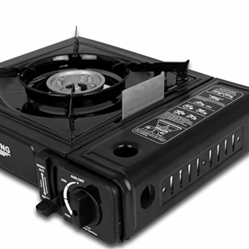 TW24 Camping Gaskocher mit Grillplatte inkl. 4 Gaskartuschen - Gaskocher - Campingkocher - Campinggrill - 6