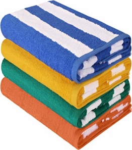 Utopia Towels - 4er Pack XXL Strandtuch Baumwolle Cabana Stripe - 76 x 152 cm, Varietät Pack - 1
