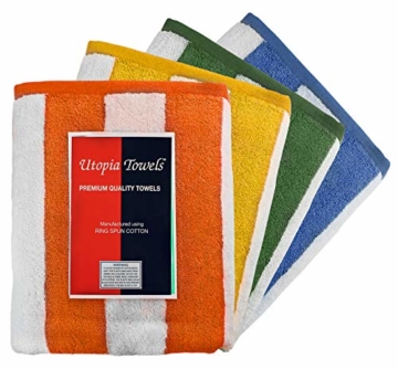 Utopia Towels - 4er Pack XXL Strandtuch Baumwolle Cabana Stripe - 76 x 152 cm, Varietät Pack - 5