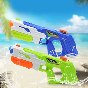 2er Pack wasserpistole ,Reichweite 9 Meter ,wasserpistole mit großer reichweite,wasserpistole spielzeug,wassergewehr für erwachsene kinder, Sommer Strand Pool Spielzeug für Kinder Erwachsener - 3