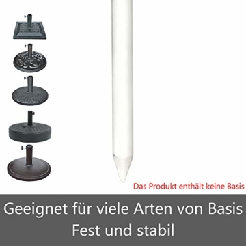 Aufun Sonnenschirm Strand Ø 200 cm Knickbar Marktschirm aus Polyester UV50+ Sonnenschutz Gartenschirm Terrassenschirm Strandsonnenschirm, Höhenverstellbar 135-208 cm, Beige Rund - 8