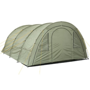 CampFeuer Tunnelzelt Multi Zelt für 4 Personen | riesiger Vorraum, 5000 mm Wassersäule | mit Bodenplane und versetzbarer Vorderwand | Campingzelt Familienzelt (olivgrün) - 2