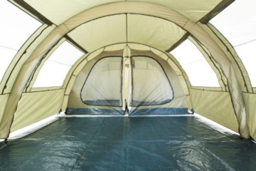 CampFeuer Tunnelzelt Multi Zelt für 4 Personen | riesiger Vorraum, 5000 mm Wassersäule | mit Bodenplane und versetzbarer Vorderwand | Campingzelt Familienzelt (olivgrün) - 7