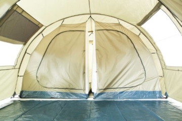 CampFeuer Tunnelzelt Multi Zelt für 4 Personen | riesiger Vorraum, 5000 mm Wassersäule | mit Bodenplane und versetzbarer Vorderwand | Campingzelt Familienzelt (olivgrün) - 8