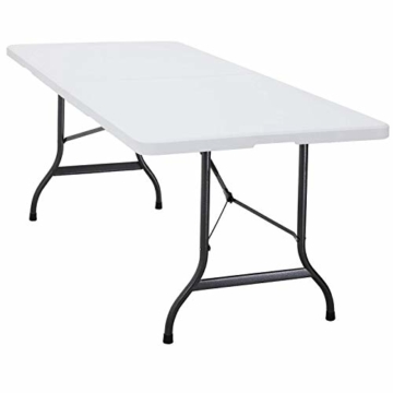 Deuba Gartentisch Klapptisch Klappbar 183x76 cm Tragegriff Kunststoff 8 Personen Buffettisch Campingtisch Garten Camping Weiß - 1