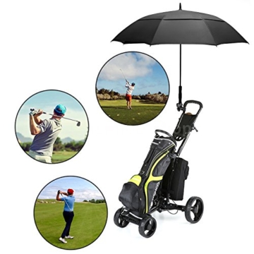 Eono by Amazon - 58 Inch Automatische Öffnen Golf Schirme Extra Große, Übergroß Doppelt Überdachung Belüftet Golfschirme, Winddicht wasserdichte Stock Regenschirme, Reise Golfschirm, Schwarz/Rot - 6