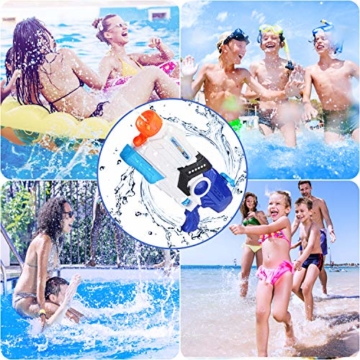 EPCHOO Wasserpistole, 2000ml Groß Water Blaster Water Gun Spielzeug mit 8-10 Meter Reichweite für Party Blaster Badestrand Sommer Pool Wasserschütze Wasserspielzeug - 2