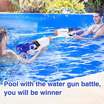 EPCHOO Wasserpistole, 2000ml Groß Water Blaster Water Gun Spielzeug mit 8-10 Meter Reichweite für Party Blaster Badestrand Sommer Pool Wasserschütze Wasserspielzeug - 7