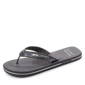 ESPRIT Damen Glitter Thongs Pantoletten, Grau (Gunmetal 015), 38 EU - 1