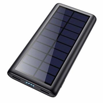 Feob Solar Powerbank 26800mAh, Solarladegerät 【Energiesparende Version】 Externer Akku Hohe Kapazitat Power Bank Fast Charge Tragbares Ladegerät Akkupack für iPhone, iPad, Samsung Galaxy und mehr - 1