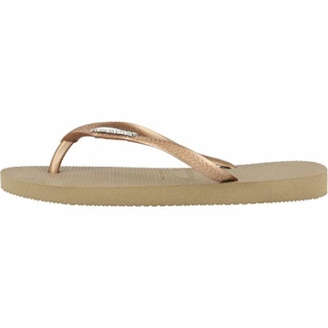 Havaianas Damen Slim Logo Metallic Zehentrenner, Gold (Rose Gold/Rose Gold 5282), 41/42 EU - 2