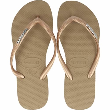 Havaianas Damen Slim Logo Metallic Zehentrenner, Gold (Rose Gold/Rose Gold 5282), 41/42 EU - 8