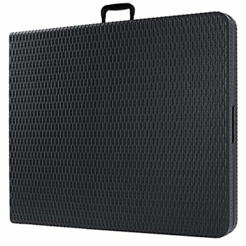 KESSER® Buffettisch Tisch klappbar Kunststoff 180x75 cm Rattan Optik Campingtisch Partytisch Klapptisch Gartentisch für Garten Terrasse und Balkon zusammenklappbar 6 Personen ink. Tragegriff Anthrazit - 5