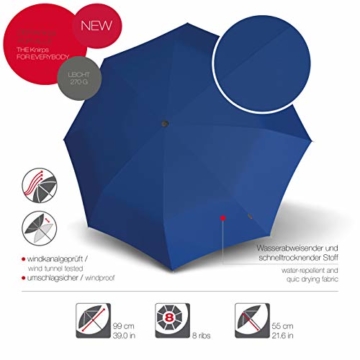 Knirps Taschenschirm A.050 Medium Manual – Kompakt und sturmfest – Stabil – Windproof – Blue - 2
