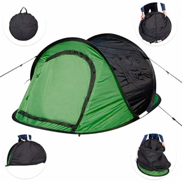Laneetal Campingzelt Wurfzelt 2-3 Personen Zelt Sekundenzelt Camping Festival Outdoor Wassefestes Zelt 3 Jahreszeiten 145x240x100cm Grün - 4