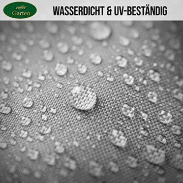 Mehr Garten Ampelschirm Schutzhülle/Abdeckhaube - Premium/wasserdicht/Polyester Oxford 600D grau - Schirmgestell gebogen/Größe XL/Durchmesser 350-450cm - 5