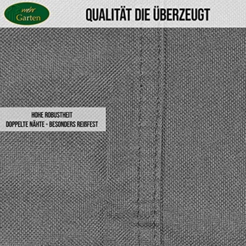 Mehr Garten Ampelschirm Schutzhülle/Abdeckhaube - Premium/wasserdicht/Polyester Oxford 600D grau - Schirmgestell gebogen/Größe XL/Durchmesser 350-450cm - 6