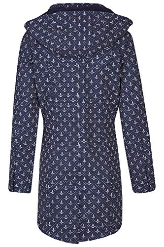 Michael Heinen Damen Softshellmantel gepunktet gestreift Parka Outdoor Mantel Kapuze Übergang 42 XL Navy - 2