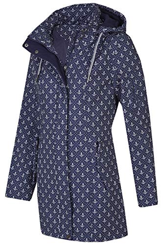 Michael Heinen Damen Softshellmantel gepunktet gestreift Parka Outdoor Mantel Kapuze Übergang 42 XL Navy - 4