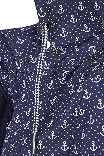 Michael Heinen Damen Softshellmantel gepunktet gestreift Parka Outdoor Mantel Kapuze Übergang 42 XL Navy - 5