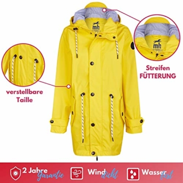 Michael Heinen Regenmantel Damen Regenjacke Wasserdicht - Friesennerz Gelb XL - Outdoor Jacke Parka Winddicht - 2