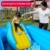 mooderff Aufblasbare Wasserrutschen PVC Pool Rutsche Schwimmbad Liefert Kinder Wasserspiel Freizeitanlage - 3