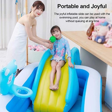 mooderff Aufblasbare Wasserrutschen PVC Pool Rutsche Schwimmbad Liefert Kinder Wasserspiel Freizeitanlage - 5