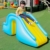 mooderff Aufblasbare Wasserrutschen PVC Pool Rutsche Schwimmbad Liefert Kinder Wasserspiel Freizeitanlage - 6