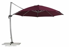 Schneider Sonnenschirm Rhodos Rondo, bordeaux, 350 cm rund, Gestell Aluminium, Bespannung Polyester, 22.4 kg - 1