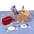 Schramm® Picknickkorb aus Weidenholz mit Henkel für 2 Personen hochwertiger Weidenkorb mit Picknickdecke Picknickset innen blau kariert - 2