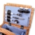 Schramm® Picknickkorb aus Weidenholz mit Henkel für 2 Personen hochwertiger Weidenkorb mit Picknickdecke Picknickset innen blau kariert - 4